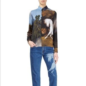 Stella McCartney horse and lion print silk